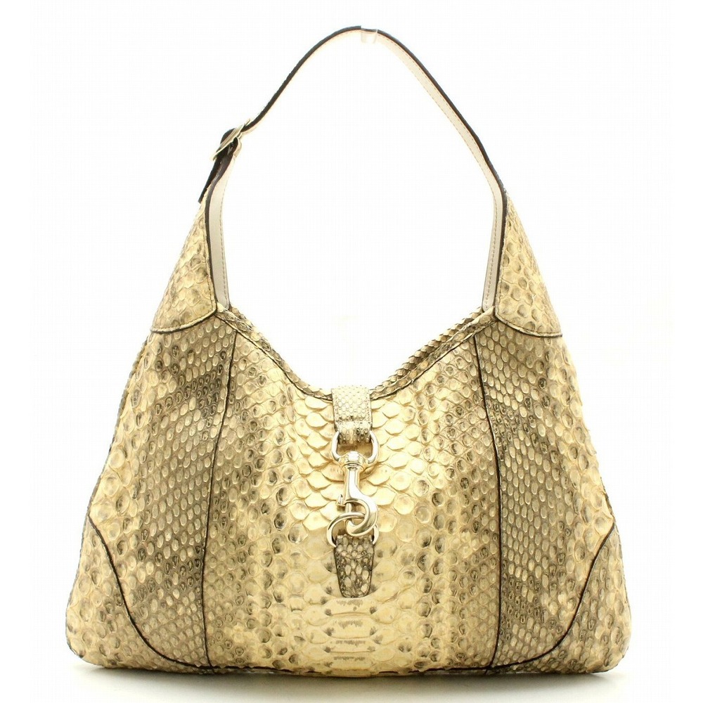 Gucci Python Shoulder Snake Jackie Leather Bag Gr… - image 2